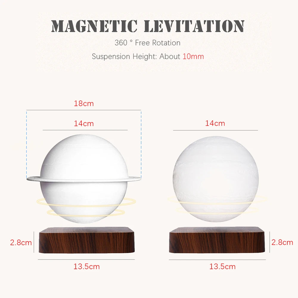 3D Printing LED Light Creative Touch Magnetic Levitation floating Moon Lamps