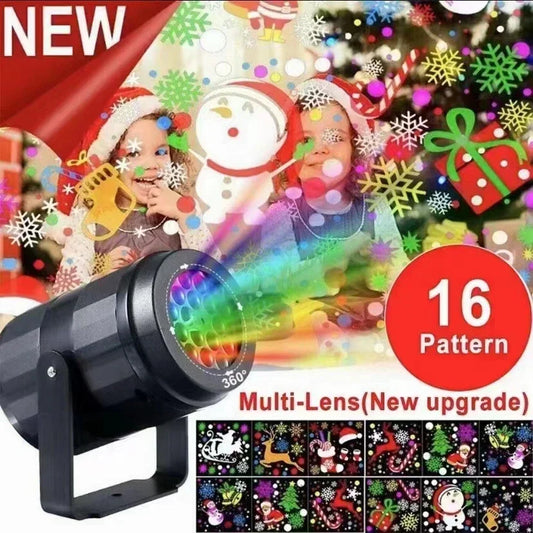 USB Powered projector Rotating Christmas Pattern LED Stage Lights