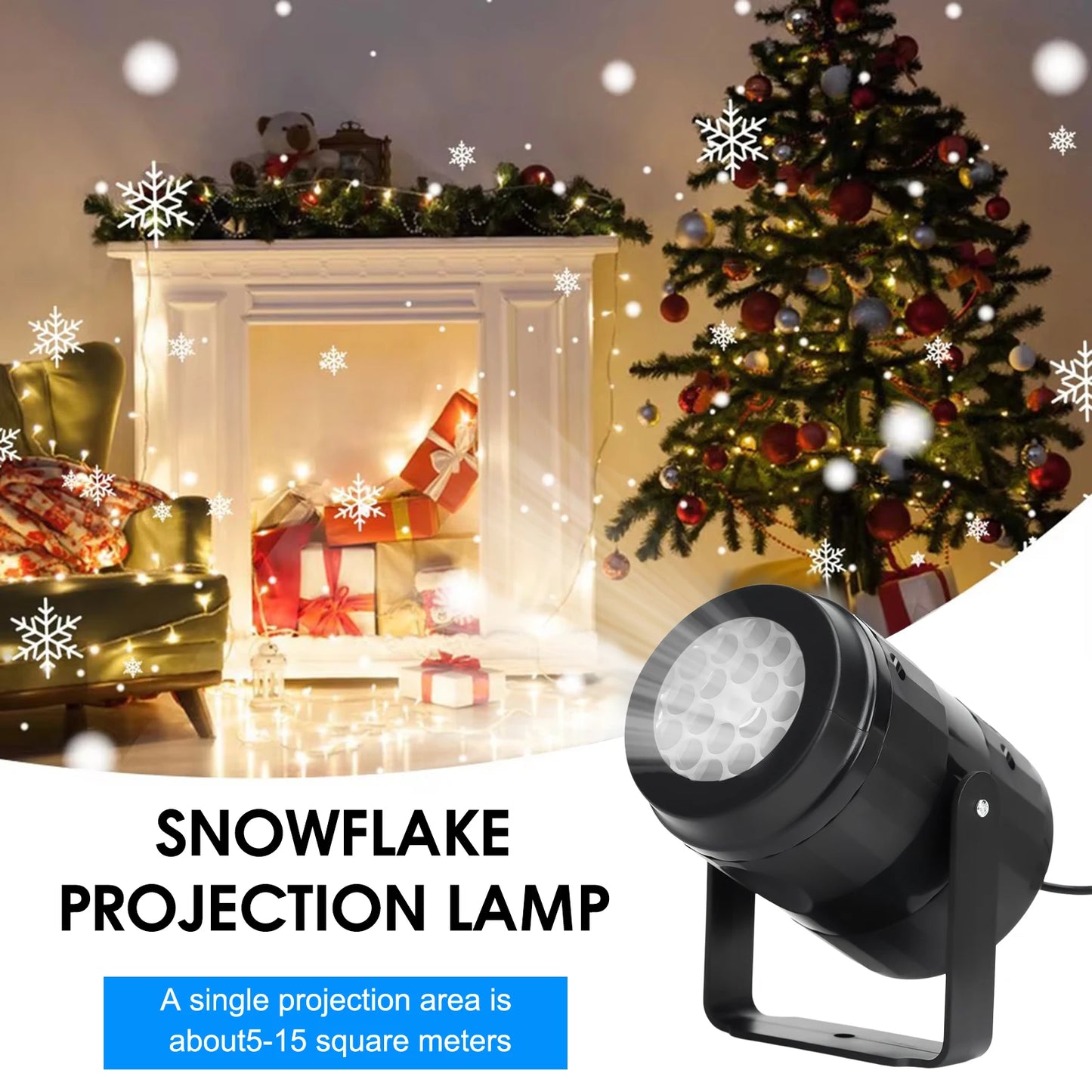 Christmas Snowflake Projector LED USB Rotating Dynamic Fairy Lights