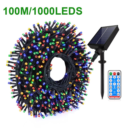 24V Solar LED String Light Outdoor Lamp Garland Fairy Lights Garden Waterproof  For Christmas Xmas Holiday Party Home Decoration