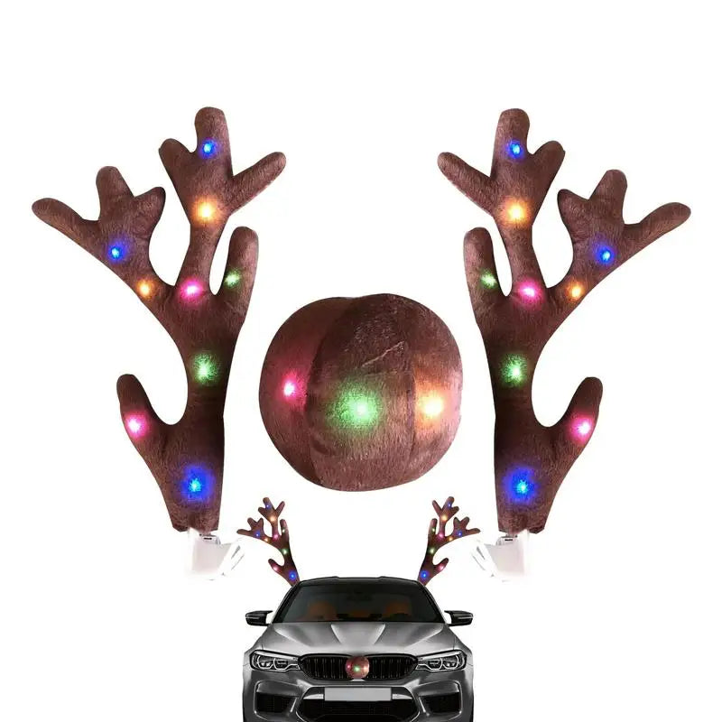 LED Glowing Antlers Christmas for Car Decoration