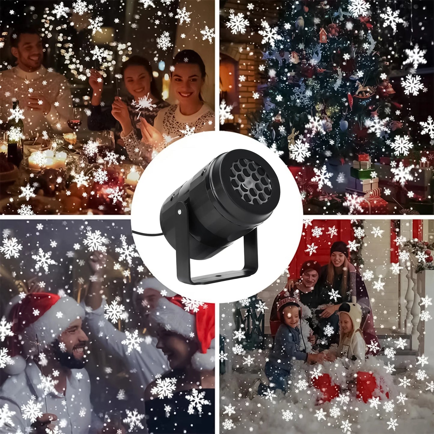 Christmas Snowflake Projector LED USB Rotating Dynamic Fairy Lights