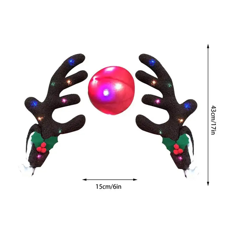 LED Glowing Antlers Christmas for Car Decoration