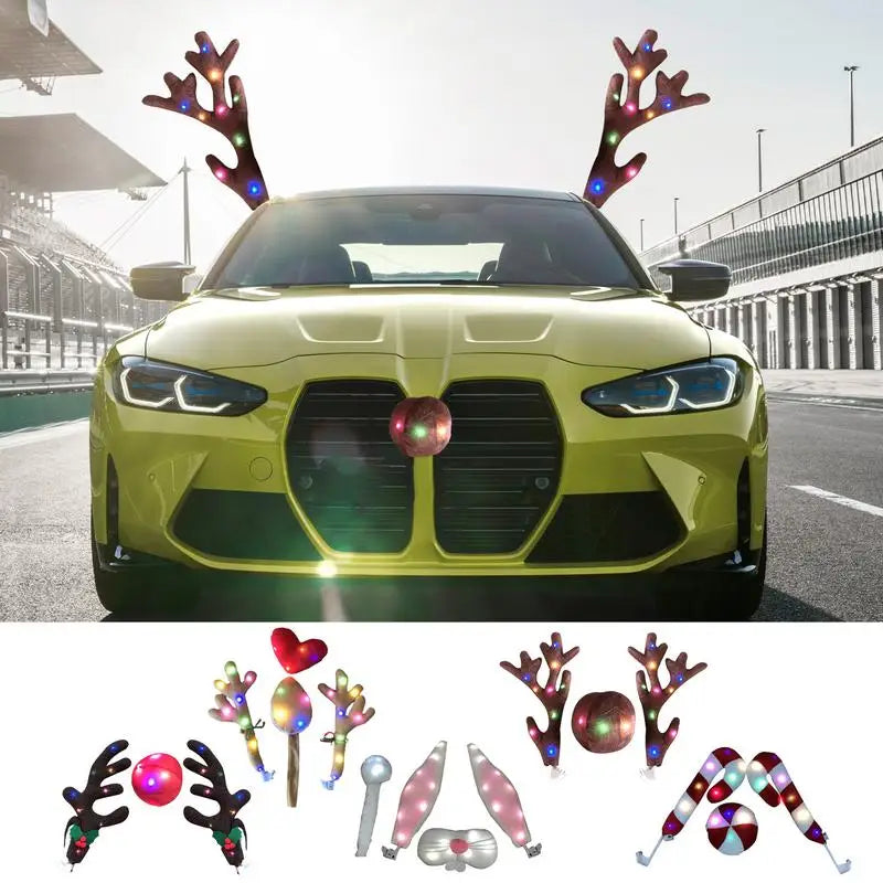 LED Glowing Antlers Christmas for Car Decoration